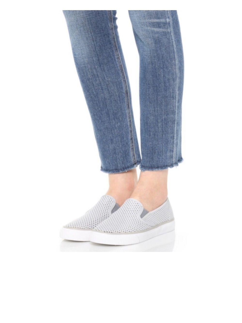 Sperry Women's Seaside Perforated Slip-On Sneakers in gray size 8.5